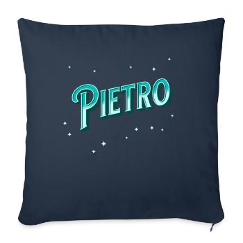 Pietro Namen personalisiert - Sofakissenbezug 45 x 45 cm - Navy - Vorne