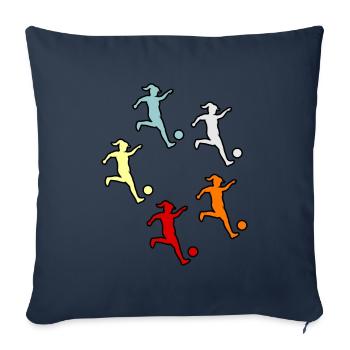 Goal football girls' game - Sofa pillowcase 17,3'' x 17,3'' (45 x 45 cm) - navy - Front