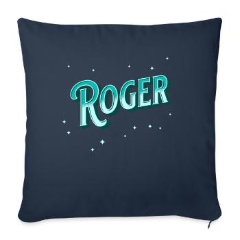 Nom Roger personnalisé - Housse de coussin décorative 45 x 45 cm - bleu marine - Devant