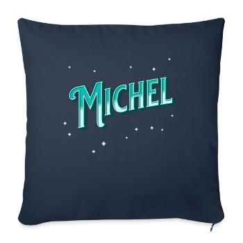 Michel nomme des prénoms personnalisés - Housse de coussin décorative 45 x 45 cm - bleu marine - Devant