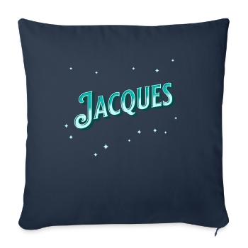 Nom Jacques personnalisé - Housse de coussin décorative 45 x 45 cm - bleu marine - Devant
