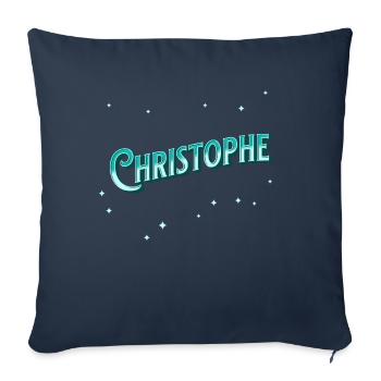 Christophe name personalized - Sofa pillowcase 17,3'' x 17,3'' (45 x 45 cm) - navy - Front