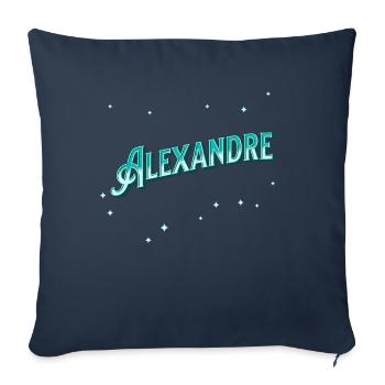 Noms Alexandre personnalisés - Housse de coussin décorative 45 x 45 cm - bleu marine - Devant