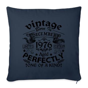 December 1976 | 1976 Vintage | born in December - Housse de coussin décorative 45 x 45 cm - bleu marine - Devant