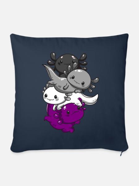 Subtle Asexual Pride Flag Kawaii Axolotl LGBTQ - Sofakissenbezug 45 x 45 cm - Navy