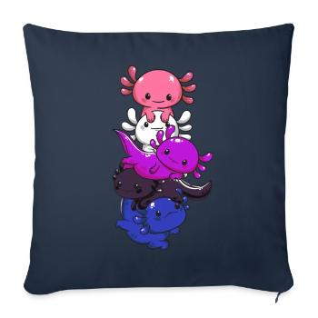 Subtle Genderfluid Flag Kawaii Axolotl LGBTQ - Sofakissenbezug 45 x 45 cm - Navy - Vorne