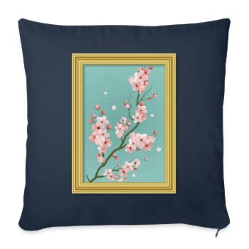 Baroque Aesthetic Japanese Cherry Blossom - Sofakissenbezug 45 x 45 cm - Navy - Vorne