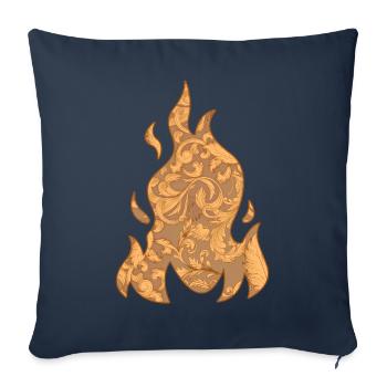 Baroque Aesthetic Flame Fire Soft Grunge - Sofakissenbezug 45 x 45 cm - Navy - Vorne