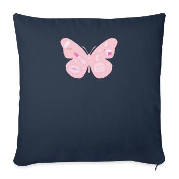 Minimalistic Butterfly Downtown Aesthetic Coquette - Sofa pillowcase 17,3'' x 17,3'' (45 x 45 cm) - navy - Front