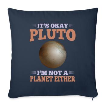 Planeten c’est bon Pluton Je ne suis pas une planète non plus - Housse de coussin décorative 45 x 45 cm - bleu marine - Devant