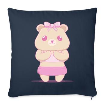 Coquette Aesthetic Pink Bear Downtown Aesthetic - Sofa pillowcase 17,3'' x 17,3'' (45 x 45 cm) - navy - Front