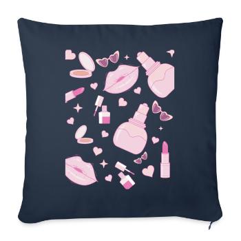 Coquette Aesthetic Pink Pattern Downtown Aesthetic - Sofa pillowcase 17,3'' x 17,3'' (45 x 45 cm) - navy - Front