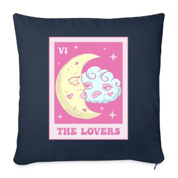 Coquette Aesthetic Pink Tarot Card The Lovers - Sofa pillowcase 17,3'' x 17,3'' (45 x 45 cm) - navy - Front