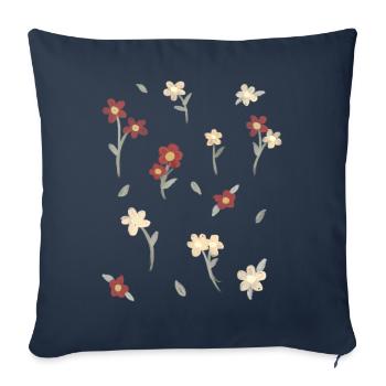 Coquette Aesthetic Pink Watercolor Flowers - Sofa pillowcase 17,3'' x 17,3'' (45 x 45 cm) - navy - Front