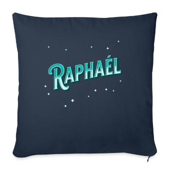 Nom raphaël personnalisé - Housse de coussin décorative 45 x 45 cm - bleu marine - Devant