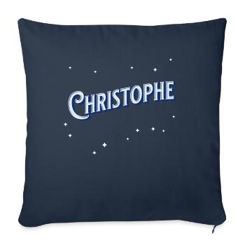 Christophe name personalized - Sofa pillowcase 17,3'' x 17,3'' (45 x 45 cm) - navy - Front