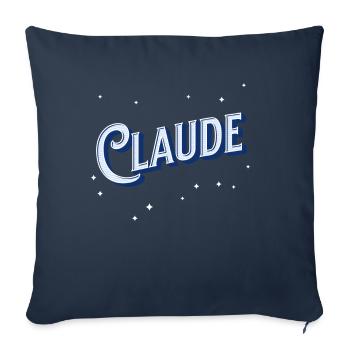 Nom Claude personnalisé - Housse de coussin décorative 45 x 45 cm - bleu marine - Devant