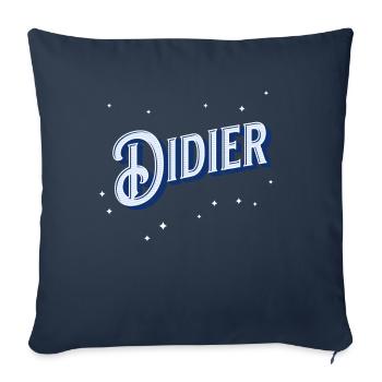Nom Didier personnalisé - Housse de coussin décorative 45 x 45 cm - bleu marine - Devant