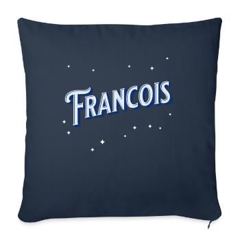 Le nom de François personnalisé - Housse de coussin décorative 45 x 45 cm - bleu marine - Devant