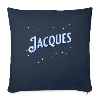 Nom Jacques personnalisé - Housse de coussin décorative 45 x 45 cm - bleu marine - Devant