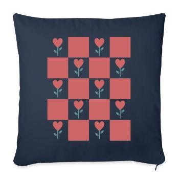 Coquette Esthétique Rose Cœur Coeur - Housse de coussin décorative 45 x 45 cm - bleu marine - Devant