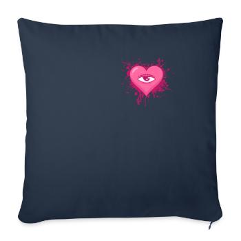 Coquette Aesthetic Pink Weirdcore Eye Heart - Sofa pillowcase 17,3'' x 17,3'' (45 x 45 cm) - navy - Front