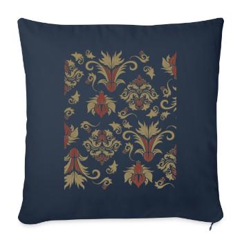 Motif Esthétique Baroque Old Vintage Grunge - Housse de coussin décorative 45 x 45 cm - bleu marine - Devant