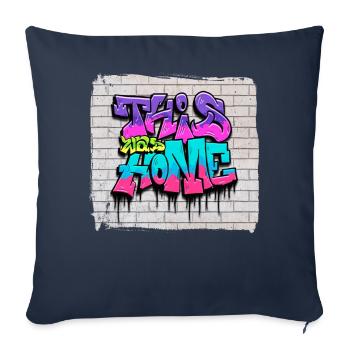 Esthétique Zombiecore - Housse de coussin décorative 45 x 45 cm - bleu marine - Devant