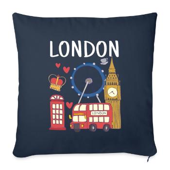 London - Sofakissenbezug 45 x 45 cm - Navy - Vorne