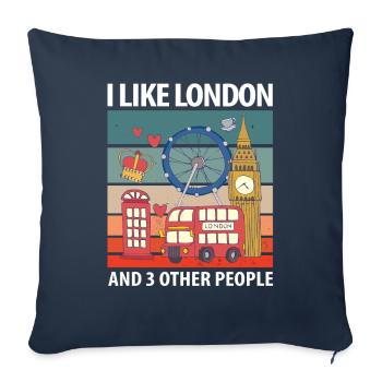 London - Sofakissenbezug 45 x 45 cm - Navy - Vorne