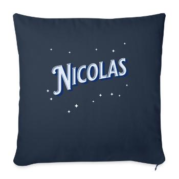 Nicola's name personalized - Sofa pillowcase 17,3'' x 17,3'' (45 x 45 cm) - navy - Front