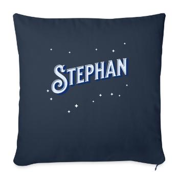 Stephan's name personalized - Sofa pillowcase 17,3'' x 17,3'' (45 x 45 cm) - navy - Front