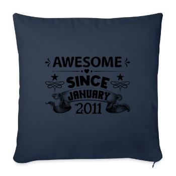 January 2011 | Awesome 2011 | born in January - Housse de coussin décorative 45 x 45 cm - bleu marine - Devant