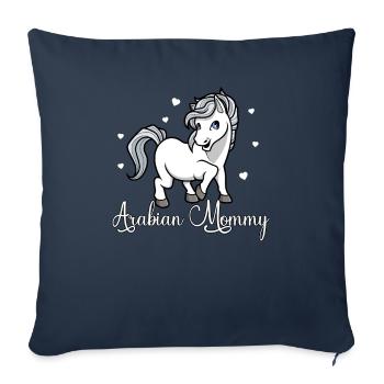 Amoureux des chevaux - Arabian Mommy - Housse de coussin décorative 45 x 45 cm - bleu marine - Devant