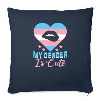 Bisexell Transgender Pride Day LGBT - Housse de coussin décorative 45 x 45 cm - bleu marine - Devant
