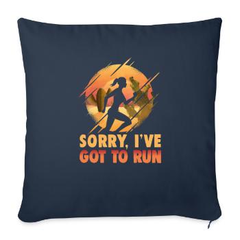Running Marathon Runner Running - Housse de coussin décorative 45 x 45 cm - bleu marine - Devant