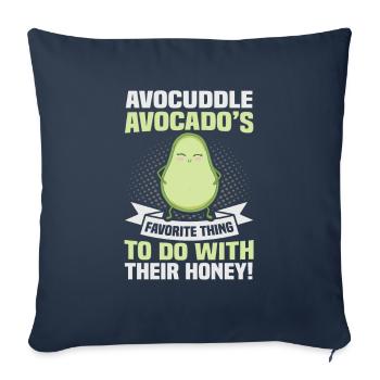 Avocado design for vegetarians and vegans - Sofa pillowcase 17,3'' x 17,3'' (45 x 45 cm) - navy - Front