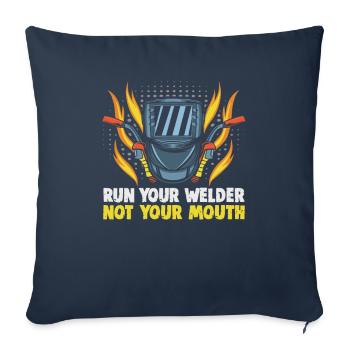 Welder slogan design for metal workers - Sofa pillowcase 17,3'' x 17,3'' (45 x 45 cm) - navy - Front