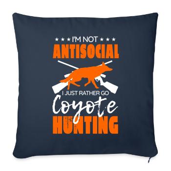 Coyote Hunting Coyote Hunting Gift - Sofa pillowcase 17,3'' x 17,3'' (45 x 45 cm) - navy - Front