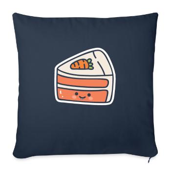 Gâteau aux carottes Gâteau aux carottes sucré - Housse de coussin décorative 45 x 45 cm - bleu marine - Devant