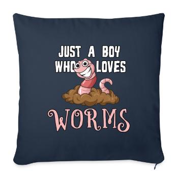 Saumon Saumon Pêche à la salmondine - Housse de coussin décorative 45 x 45 cm - bleu marine - Devant