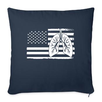 Amérique Cancer du poumon Cancer du poumon - Housse de coussin décorative 45 x 45 cm - bleu marine - Devant
