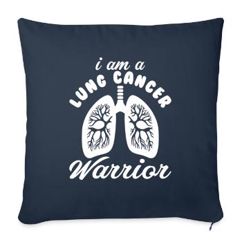 Guerrier du cancer du poumon Lungenkrebs Krebs - Housse de coussin décorative 45 x 45 cm - bleu marine - Devant