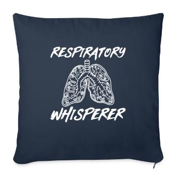 Respiratoire chuchoteur Cancer du poumon - Housse de coussin décorative 45 x 45 cm - bleu marine - Devant