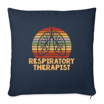 Inhalothérapeute Cancer du poumon - Housse de coussin décorative 45 x 45 cm - bleu marine - Devant