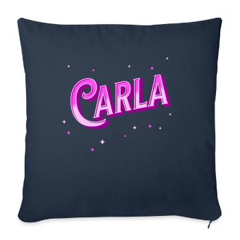 Le nom de Carla personnalisé - Housse de coussin décorative 45 x 45 cm - bleu marine - Devant