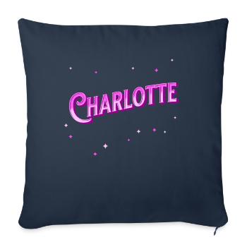 Charlotte's name personalized - Sofa pillowcase 17,3'' x 17,3'' (45 x 45 cm) - navy - Front