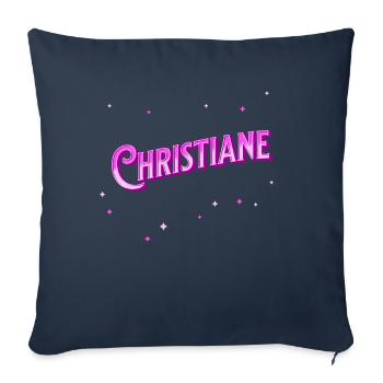Christiane Name personnalisé - Housse de coussin décorative 45 x 45 cm - bleu marine - Devant