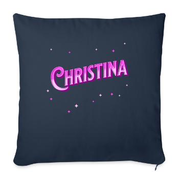 Christina's name personalized - Sofa pillowcase 17,3'' x 17,3'' (45 x 45 cm) - navy - Front