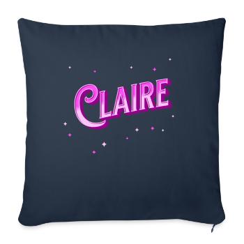 Claire name personalized - Sofa pillowcase 17,3'' x 17,3'' (45 x 45 cm) - navy - Front